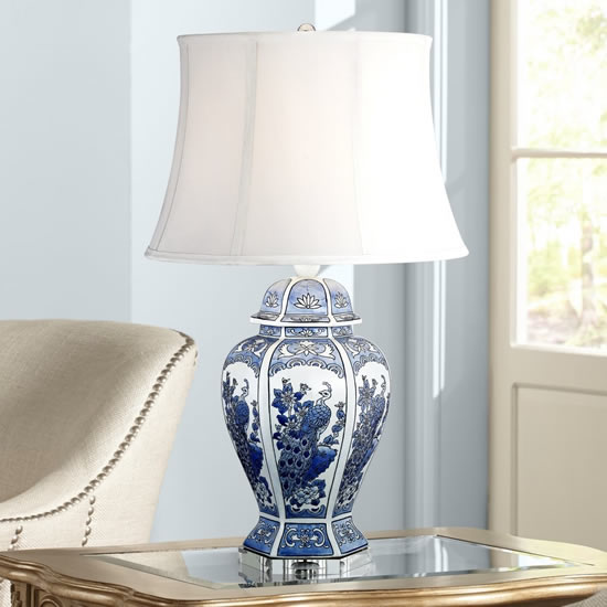 Blue and White Table Lamps - Deep Discount Lighting