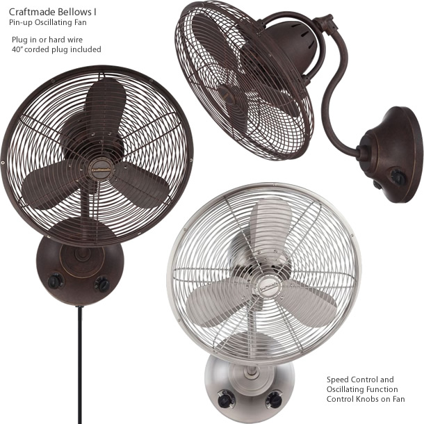 Bellows I Wall Fan (Blades Included) in Aged Bronze Textured