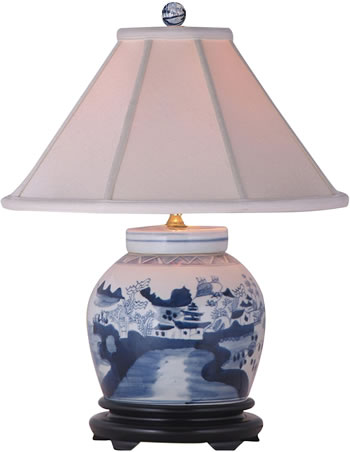 Blue Willow and Blue and White Landscape Table Lamps - Deep Discount ...