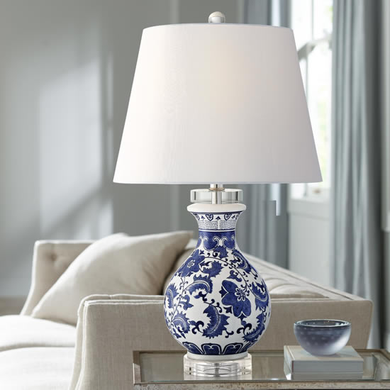 Blue and White Table Lamps - Deep Discount Lighting